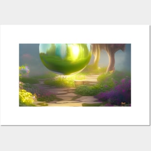 Fairy Garden Glass Ball Posters and Art